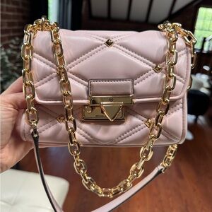Michael Kors Serena Pink Quilted Chain Shoulder Bag